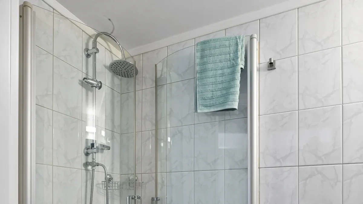 What is the purpose of a slide bar on a shower head?